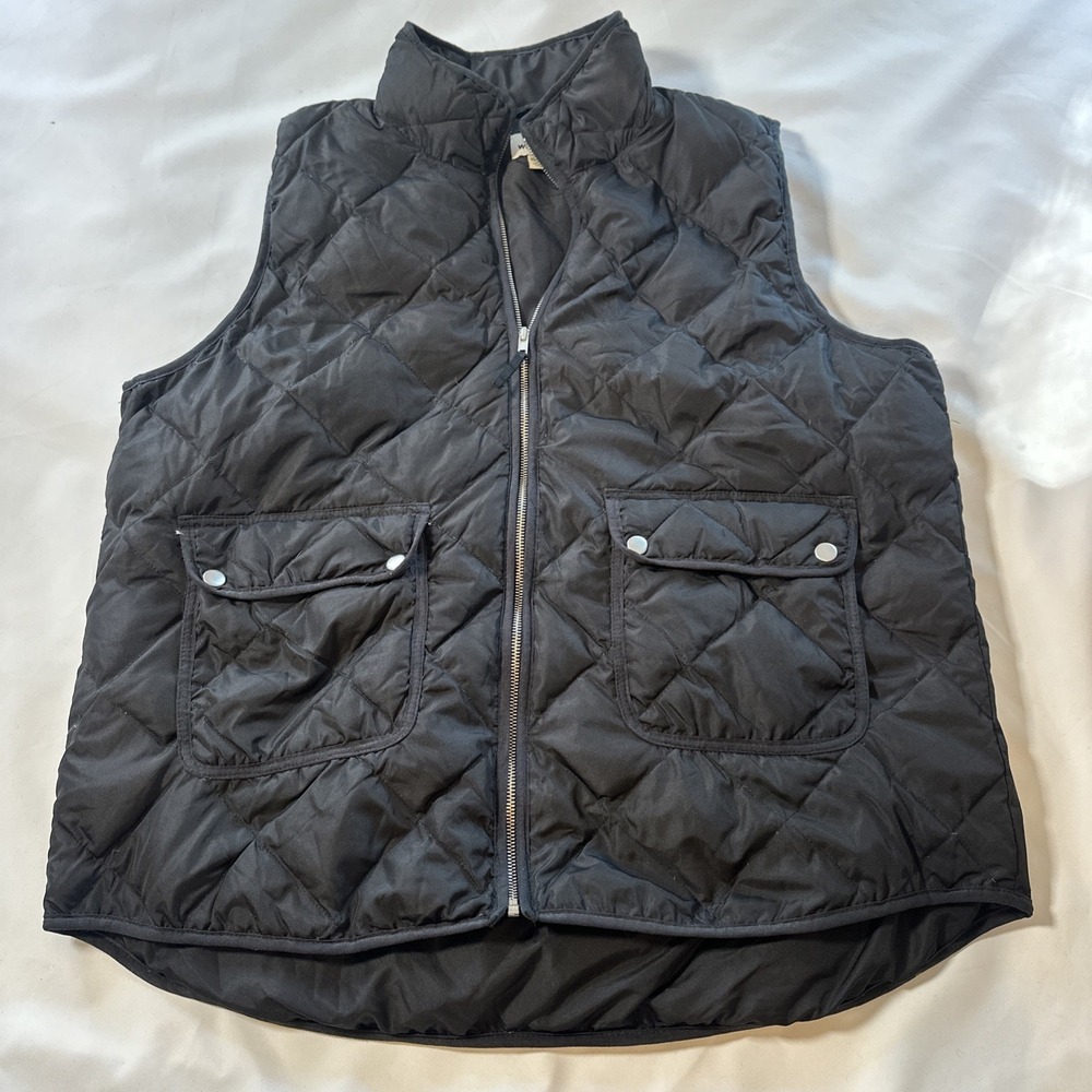 Woolrich Medium‎ Down Filled Puffer Quilted Zip Black Vest Women's Size XXL